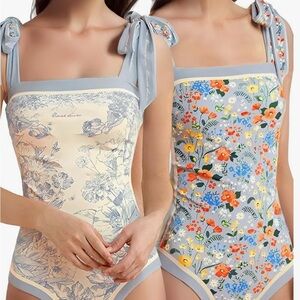 Floral One-Piece Swimsuit reversible